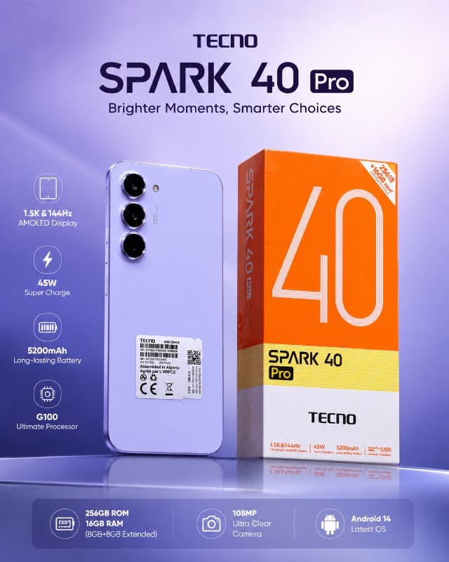 Tecno Spark40-Pro 8+8-256Gb